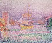 Paul Signac the harbor at marseilles Spain oil painting artist